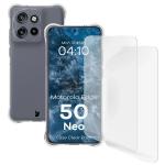 Kit protectie 3 in 1 BizonMobile Clear Pack, Carcasa Bizon Salpa si 2 folii Bizon Glass Clear Hydrogel, compatibil cu Motorola Edge 50 Neo, Transparent 2 - lerato.ro