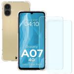 Kit protectie 3 in 1 BizonMobile Clear Pack, Carcasa Bizon Salpa si 2 folii sticla Bizon Glass Clear 2, compatibil cu Samsung Galaxy A07 4G, Transparent 2 - lerato.ro