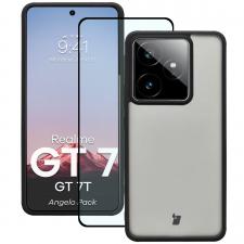 Kit protectie 2 in 1 BizonMobile, Carcasa Bizon Angelo si Folie sticla securizata Bizon Glass Edge, compatibil cu Realme GT 7 / 7T, Negru