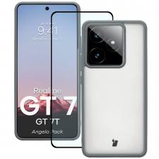 Kit protectie 2 in 1 BizonMobile, Carcasa Bizon Angelo si Folie sticla securizata Bizon Glass Edge, compatibil cu Realme GT 7 / 7T, Gri