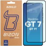 Set 2 folii sticla securizata Bizon Glass Edge Duo compatibile cu Realme GT 7 / GT 7T, Negru 2 - lerato.ro
