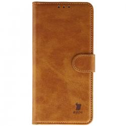 Husa flip cover Bizon Pocket compatibila cu Honor Magic 8 Lite, Maro