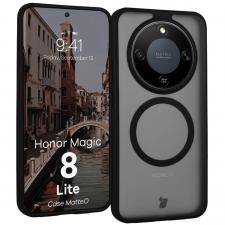 Kit protectie 2 in 1 BizonMobile, Carcasa Bizon MatteO si Folie sticla securizata Bizon Glass Edge, compatibil cu Honor Magic 8 Lite, Negru