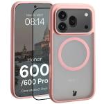Kit protectie 2 in 1 BizonMobile, Carcasa Bizon MatteO si Folie sticla securizata Bizon Glass Edge, compatibil cu Honor 600 / 600 Pro, Roz 2 - lerato.ro
