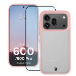 Kit protectie 2 in 1 BizonMobile, Carcasa Bizon Angelo si Folie sticla securizata Bizon Glass Edge, compatibil cu Honor 600 / 600 Pro, Roz 2 - lerato.ro