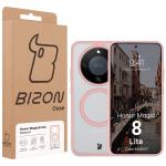Kit protectie 2 in 1 BizonMobile, Carcasa Bizon MatteO si Folie sticla securizata Bizon Glass Edge, compatibil cu Honor Magic 8 Lite, Roz 8 - lerato.ro