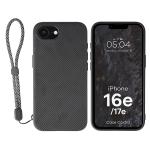 Carcasa Bizon CarbO cu MagSafe si Wrist Strap compatibila cu iPhone 17e / 16e, Negru 3 - lerato.ro