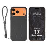Carcasa Bizon CarbO cu MagSafe si Wrist Strap compatibila cu iPhone 17 Pro Max, Negru 3 - lerato.ro