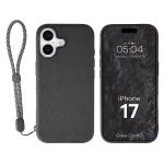 Carcasa Bizon CarbO cu MagSafe si Wrist Strap compatibila cu iPhone 17, Negru 3 - lerato.ro