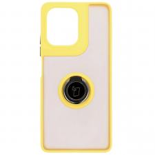 Carcasa Bizon Hybrid Ring compatibila cu Motorola Moto G75 5G, Galben