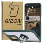 Carcasa Bizon Hybrid Ring compatibila cu Motorola Moto G75 5G, Verde 3 - lerato.ro