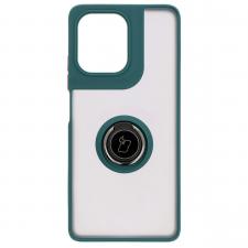Carcasa Bizon Hybrid Ring compatibila cu Motorola Moto G75 5G, Verde