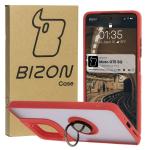 Carcasa Bizon Hybrid Ring compatibila cu Motorola Moto G75 5G, Rosu 3 - lerato.ro