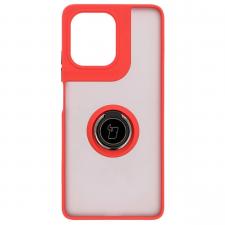 Carcasa Bizon Hybrid Ring compatibila cu Motorola Moto G75 5G, Rosu