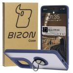 Carcasa Bizon Hybrid Ring compatibila cu Motorola Moto G75 5G, Albastru 3 - lerato.ro