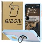 Carcasa Bizon Hybrid Ring compatibila cu Motorola Moto G75 5G, Light Blue 3 - lerato.ro