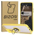 Carcasa Bizon Hybrid Ring compatibila cu Motorola Moto G35 5G, Galben 3 - lerato.ro