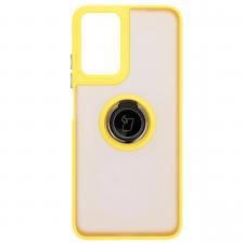 Carcasa Bizon Hybrid Ring compatibila cu Motorola Moto G35 5G, Galben