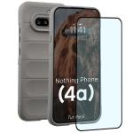 Kit protectie 2 in 1 BizonMobile, Carcasa Bizon Tur si Folie sticla securizata Bizon Glass Edge, compatibil cu Nothing Phone (4a), Light Grey 2 - lerato.ro