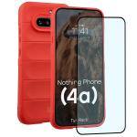 Kit protectie 2 in 1 BizonMobile, Carcasa Bizon Tur si Folie sticla securizata Bizon Glass Edge, compatibil cu Nothing Phone (4a), Rosu 2 - lerato.ro