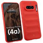 Kit protectie 2 in 1 BizonMobile, Carcasa Bizon Tur si Folie sticla securizata Bizon Glass Edge, compatibil cu Nothing Phone (4a), Rosu 4 - lerato.ro