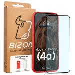 Kit protectie 2 in 1 BizonMobile, Carcasa Bizon Tur si Folie sticla securizata Bizon Glass Edge, compatibil cu Nothing Phone (4a), Rosu 11 - lerato.ro