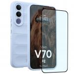 Kit protectie 2 in 1 BizonMobile, Carcasa Bizon Tur si Folie sticla securizata Bizon Glass Edge, compatibil cu Vivo V70 FE, Light Blue 2 - lerato.ro