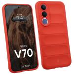 Kit protectie 2 in 1 BizonMobile, Carcasa Bizon Tur si Folie sticla securizata Bizon Glass Edge, compatibil cu Vivo V70, Rosu 4 - lerato.ro