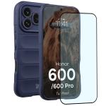 Kit protectie 2 in 1 BizonMobile, Carcasa Bizon Tur si Folie sticla securizata Bizon Glass Edge, compatibil cu Honor 600 / 600 Pro, Dark Blue 2 - lerato.ro