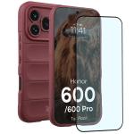 Kit protectie 2 in 1 BizonMobile, Carcasa Bizon Tur si Folie sticla securizata Bizon Glass Edge, compatibil cu Honor 600 / 600 Pro, Dark Purple 2 - lerato.ro