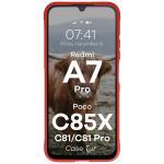 Carcasa Bizon Tur compatibila cu Xiaomi Redmi A7 Pro / Poco C81 / Poco C81 Pro / C85x, Rosu 6 - lerato.ro