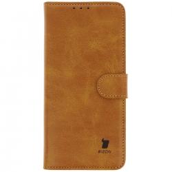 Husa flip cover Bizon Pocket compatibila cu Xiaomi Redmi Note 14 5G / Poco M7 Pro 5G, Maro