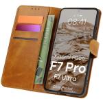 Husa flip cover Bizon Pocket compatibila cu Xiaomi Poco F7 Pro / F7 Ultra, Maro 3 - lerato.ro