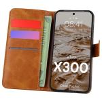 Husa flip cover Bizon Pocket compatibila cu Vivo X300, Maro 3 - lerato.ro