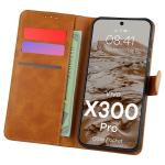 Husa flip cover Bizon Pocket compatibila cu Vivo X300 Pro, Maro 3 - lerato.ro
