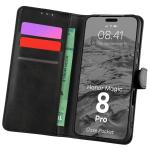 Husa flip cover Bizon Pocket compatibila cu Honor Magic 8 Pro, Negru 3 - lerato.ro
