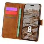 Husa flip cover Bizon Pocket compatibila cu Honor Magic 8 Pro, Maro 3 - lerato.ro