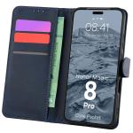 Husa flip cover Bizon Pocket compatibila cu Honor Magic 8 Pro, Navy Blue 3 - lerato.ro