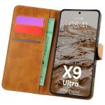 Husa flip cover Bizon Pocket compatibila cu Oppo Find X9 Ultra, Maro 3 - lerato.ro