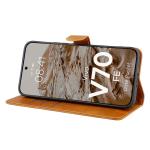 Husa flip cover Bizon Pocket compatibila cu Vivo V70 FE 5G, Maro 6 - lerato.ro