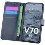 Husa flip cover Bizon Pocket compatibila cu Vivo V70 FE 5G, Navy Blue 3 - lerato.ro