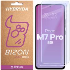 Set 2 folii sticla hibrid Bizon Glass Mule Duo compatibile cu Xiaomi Poco M7 Pro 5G, Transparent