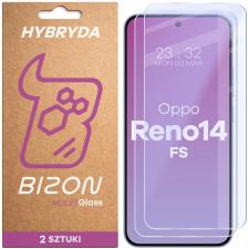 Folii protectie OPPO Reno 14F, Set 2 folii sticla hibrid Bizon Glass Mule Duo compatibile cu Oppo Reno 14 FS, Transparent, lerato.ro