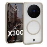 Carcasa Bizon MatteO cu MagSafe compatibila cu Vivo X300, Bej 3 - lerato.ro