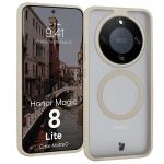 Carcasa Bizon MatteO cu MagSafe compatibila cu Honor Magic 8 Lite, Bej 3 - lerato.ro
