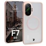 Carcasa Bizon MatteO cu MagSafe compatibila cu Xiaomi Poco F7, Roz 3 - lerato.ro