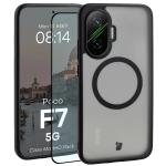 Kit protectie 2 in 1 BizonMobile, Carcasa Bizon MatteO si Folie sticla securizata Bizon Glass Edge, compatibil cu Xiaomi Poco F7, Negru 2 - lerato.ro
