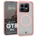 Kit protectie 2 in 1 BizonMobile, Carcasa Bizon MatteO si Folie sticla securizata Bizon Glass Edge, compatibil cu Realme GT 8 Pro, Roz 4 - lerato.ro