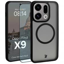 Huse si carcase Oppo Find X9, Kit protectie 2 in 1 BizonMobile, Carcasa Bizon MatteO si Folie sticla securizata Bizon Glass Edge, compatibil cu Oppo Find X9, Negru, lerato.ro