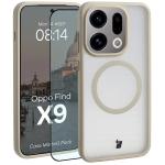 Kit protectie 2 in 1 BizonMobile, Carcasa Bizon MatteO si Folie sticla securizata Bizon Glass Edge, compatibil cu Oppo Find X9, Bej 2 - lerato.ro